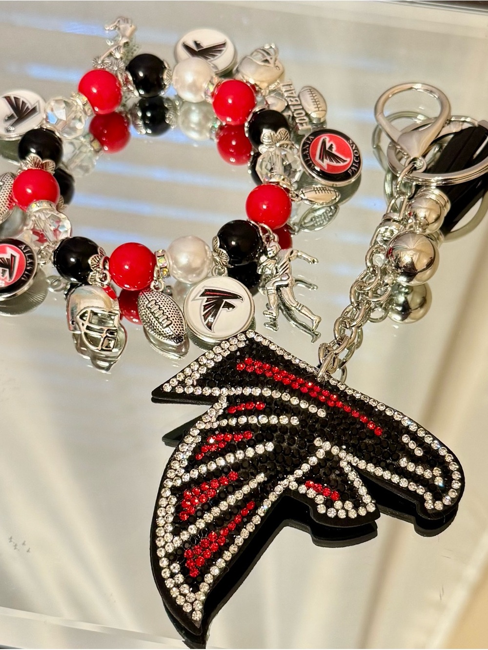 New Atlanta Falcons Keychain & Charm Bracelet